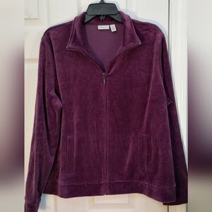 Kim Rogers Purple Velour Full Zip Jacket